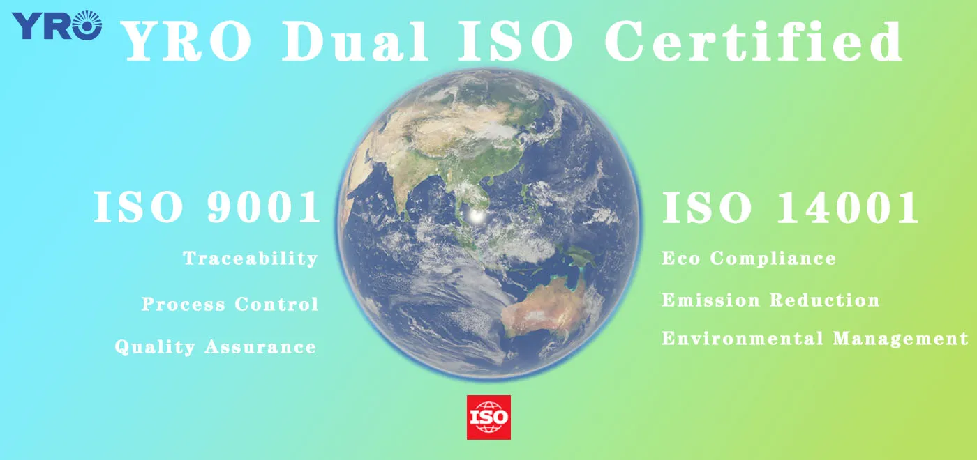 YRO erhält die Zertifizierung von ISO -Qualität und Umweltmanagementsystem