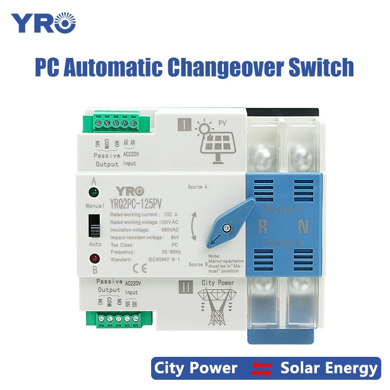 2p 125A 220 V Wechselrichter Typ Solar PC ATS