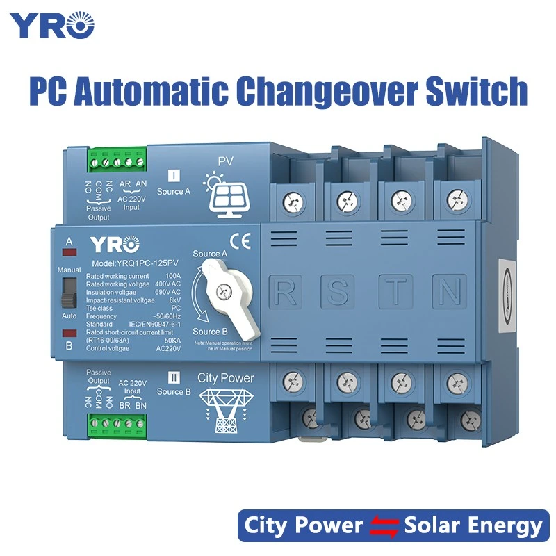 4p 125A 400V PV PV PC ATS