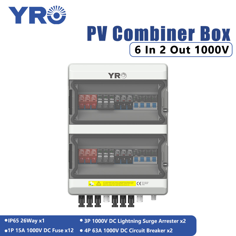 6 In 2 Out 1000 V DC Solarverteilerkasten